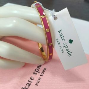 Kate Spade Spot The Spade Enamel Hinged Bangle - Festive Pink